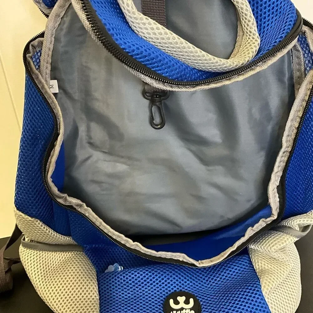 Brand New Wuffles Animal Dog Cat Backpack Black Blue Safety Belt Carrier